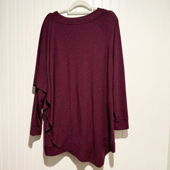 Soft Surroundings Madeline Tunic Sweater Layered Purple Windsor Wine Size 1X - Picture 7 of 7